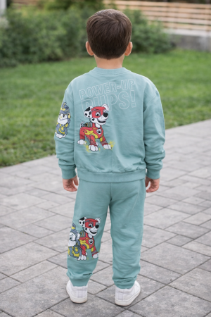 Детски комплект "Paw patrol" - синьо, жълто, екрю и мента